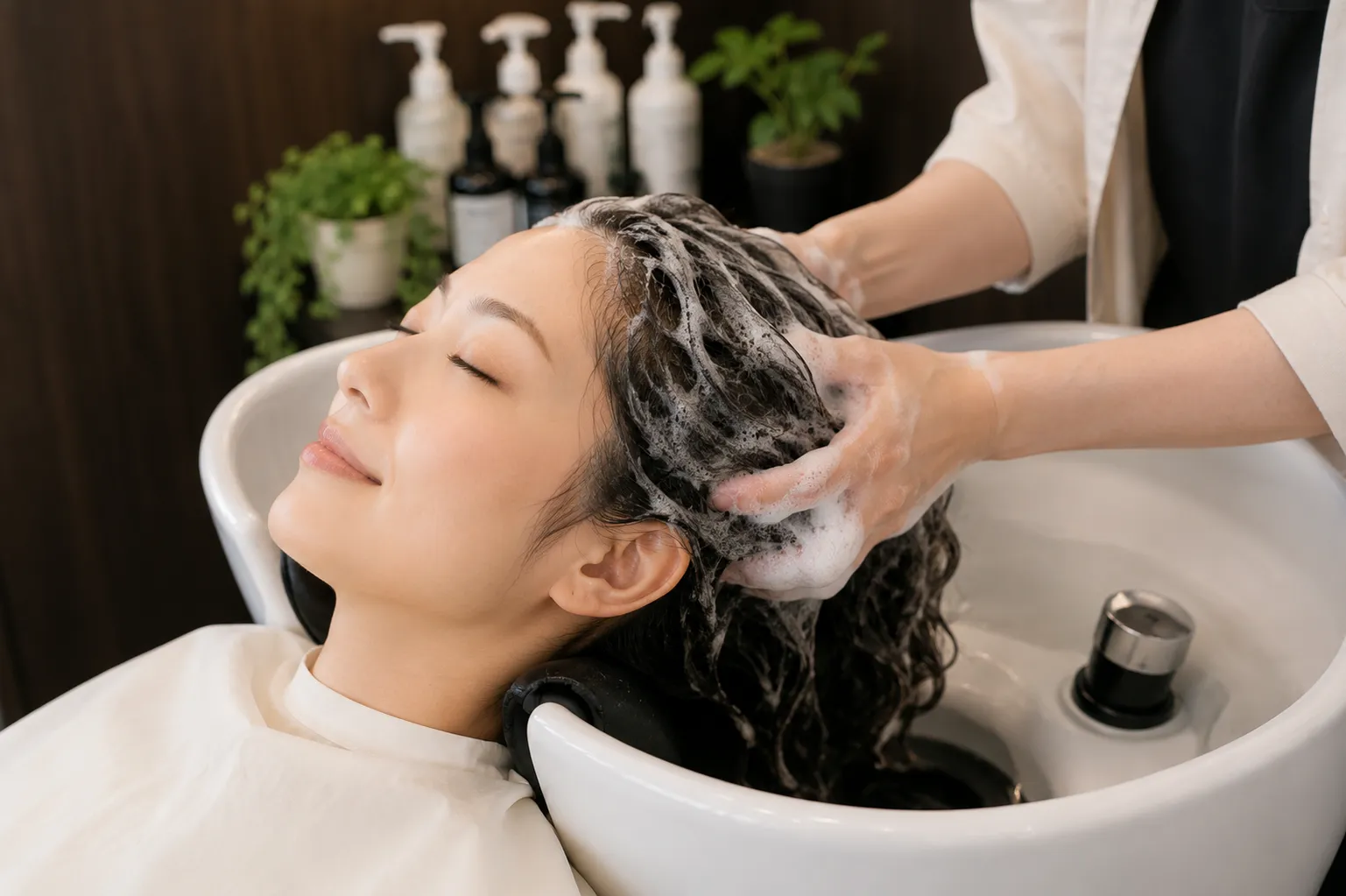 伊万里美容室Hair Room ALIDAのシャンプーブロー施術イメージ